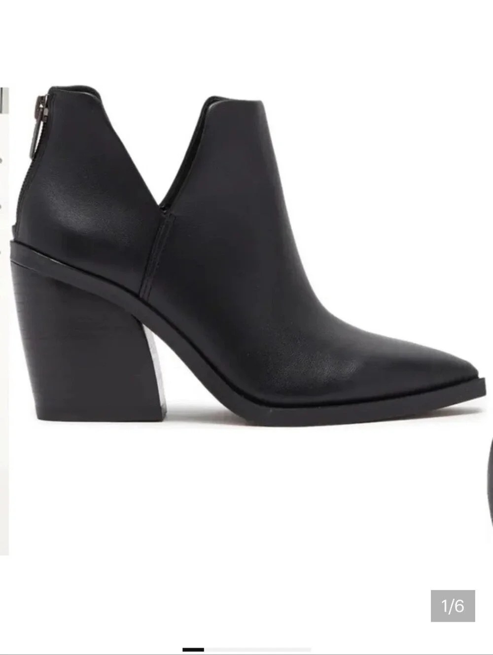 Vince Camuto Gigietta Black Leather Pointed Toe Booties Size 9.5